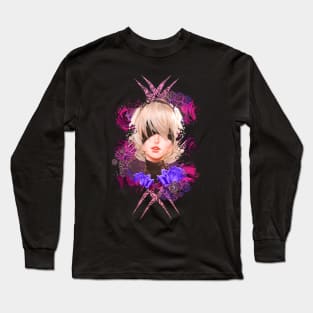 Android Girl - Pink Abstract Long Sleeve T-Shirt